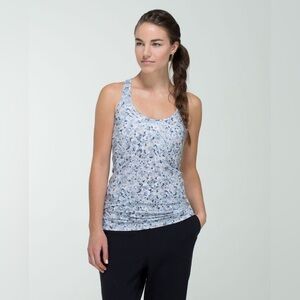 Lululemon Cool Racerback Tank Top Not So Petite Fleur Silver Spoon